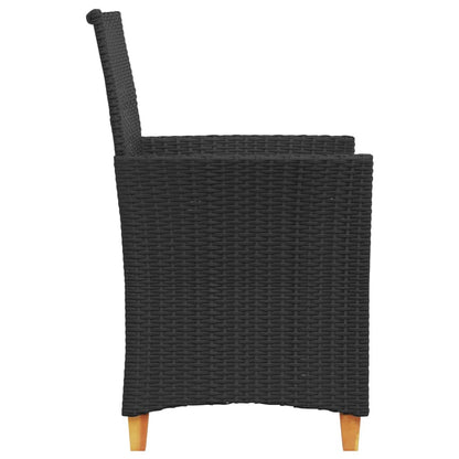 Garden Chairs with Cushions, 2 Pieces, Poly Rattan