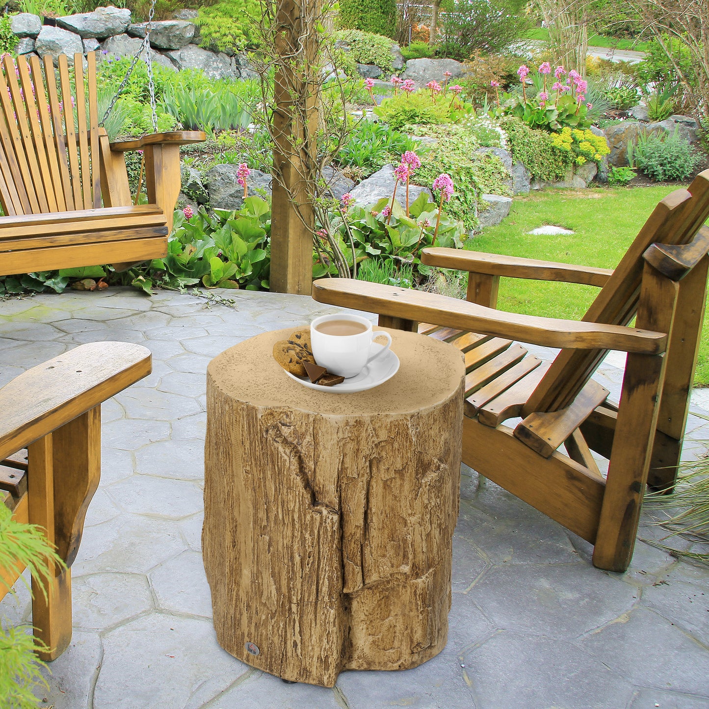 17" Tall Tree Stump End Table