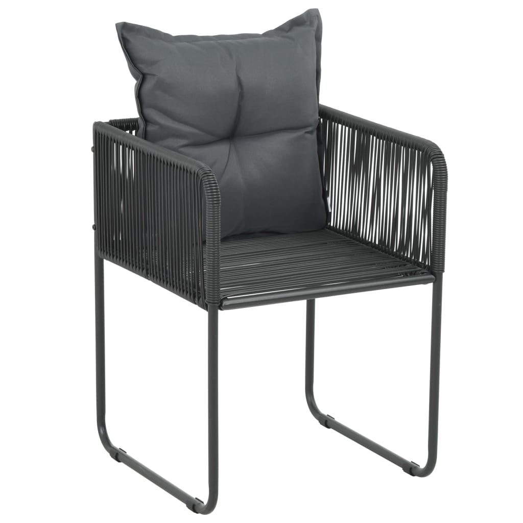 Garden Chairs 4 pcs with Cushions Poly Rattan