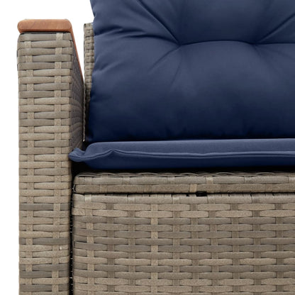 Garden Sofa with Cushions, 2-Seater, Poly Rattan
