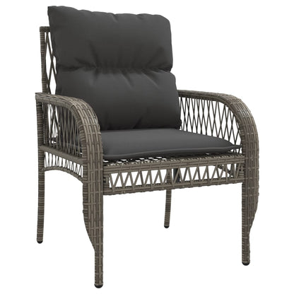 4-piece garden sofa set with cushions, poly rattan