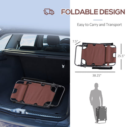 Lounging Relaxation  Folding Lounger With Metal Frame, Adjustable Footrest  Head Pillow