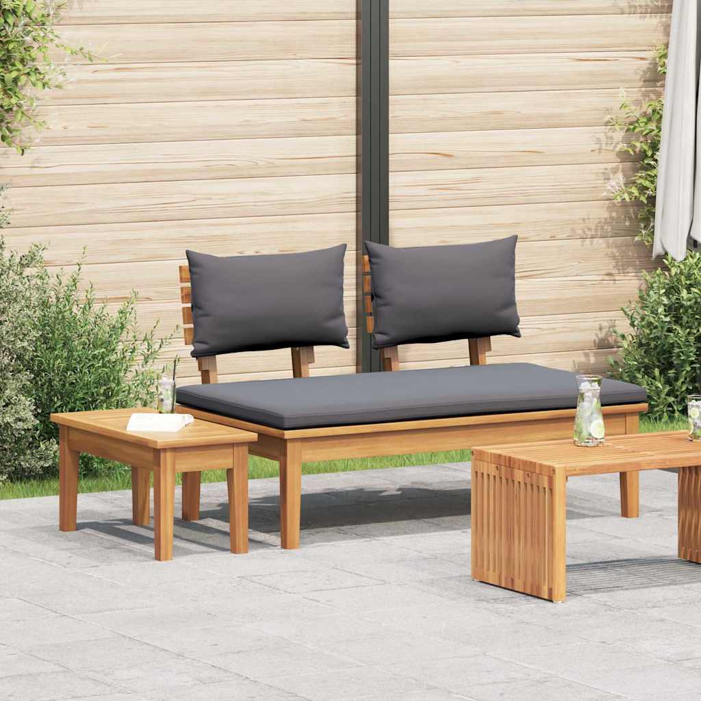 Garden Bench 2 pcs Solid Teak Wood   Garden Bench
