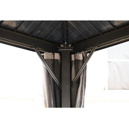 10x10FT Patic Gazebo,aluminum Gazebo With Steel Canopy,Outdoor Permanent Hardtop Gazebo Canopy For Patio, Garden,