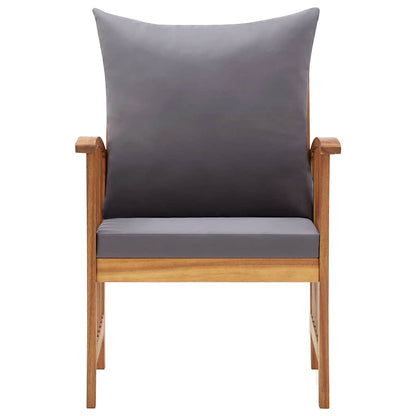 Garden Chairs with Cushions, 2 Pieces, Solid Acacia Wood