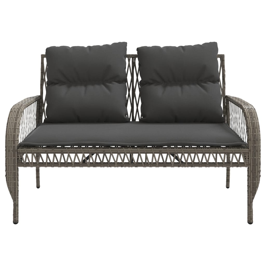 4-piece garden sofa set with cushions, poly rattan