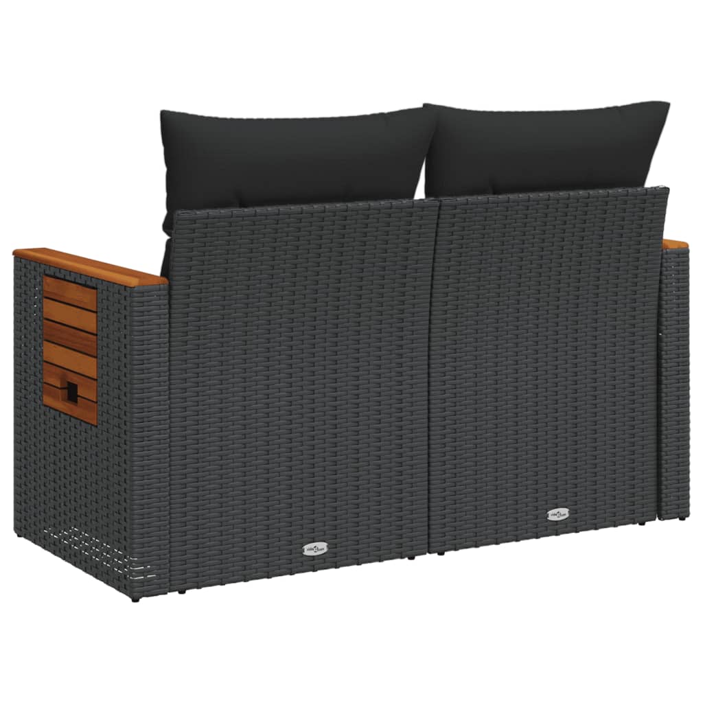 Garden Sofa with Cushions 2-Seater Poly Rattan