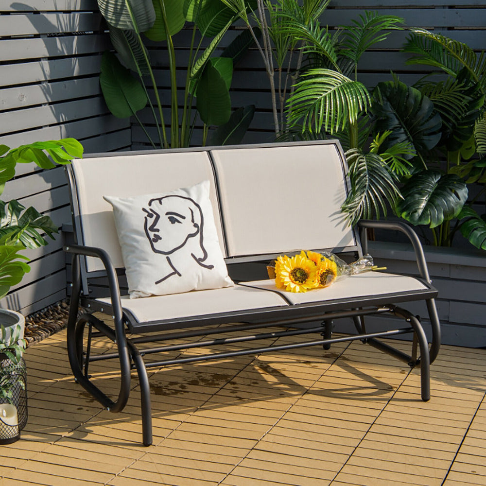 Swing Glider Chair 48 Inch Loveseat Rocker Lounge