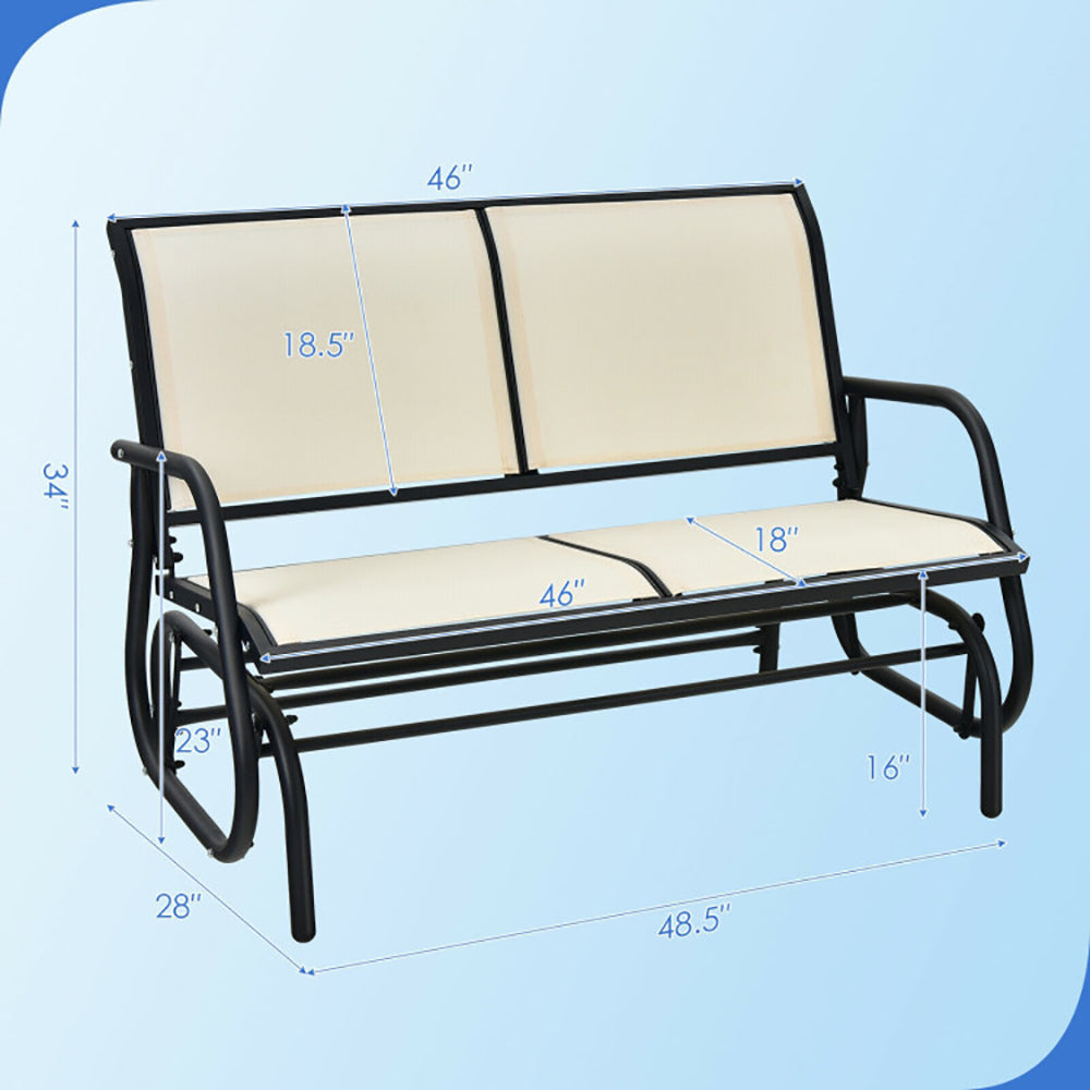 Swing Glider Chair 48 Inch Loveseat Rocker Lounge