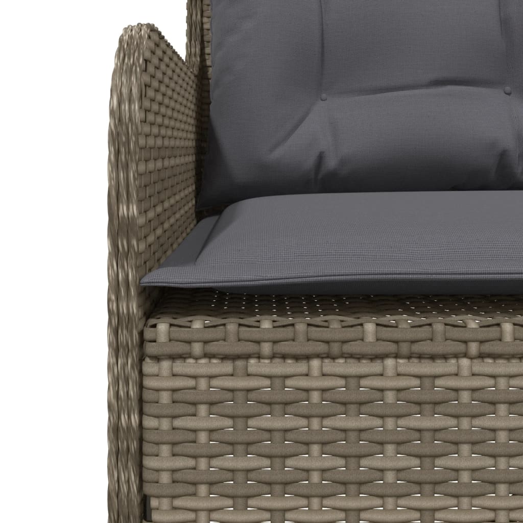 L-shaped garden sofa with cushions, poly rattan