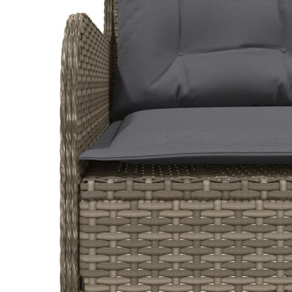 L-shaped garden sofa with cushions, poly rattan