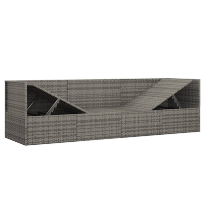 Outdoor Lounge Bed with Cushions Poly Rattan