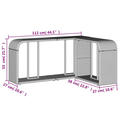 Storage Shelves, 2 pcs. Poly Rattan,   Outdoor Shelves