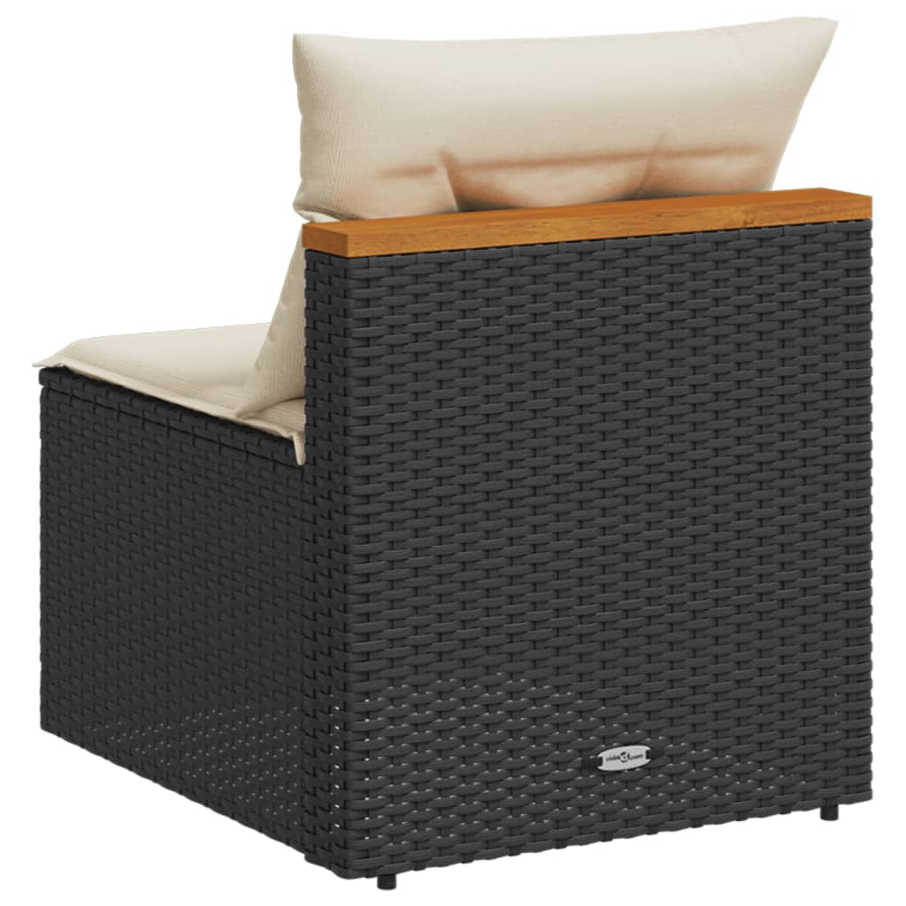 Garden Sofas without Armrests with Cushions, 2 Pieces