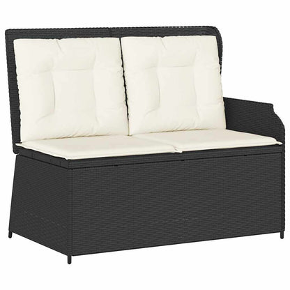 Adjustable Garden Bench with Cushions, Poly Rattan,