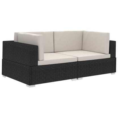 Corner Sofas 2 pcs. with Cushions Poly Rattan