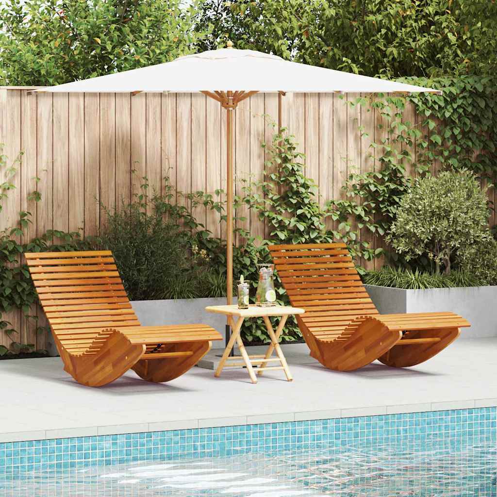 Swing Sun Loungers 2 pcs Brown 154 x 60 x 74 cm