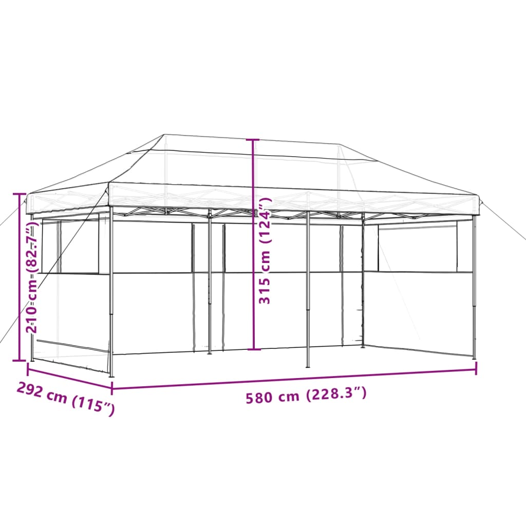 Foldable Pop-Up Party Tent with 3 Side Panels
