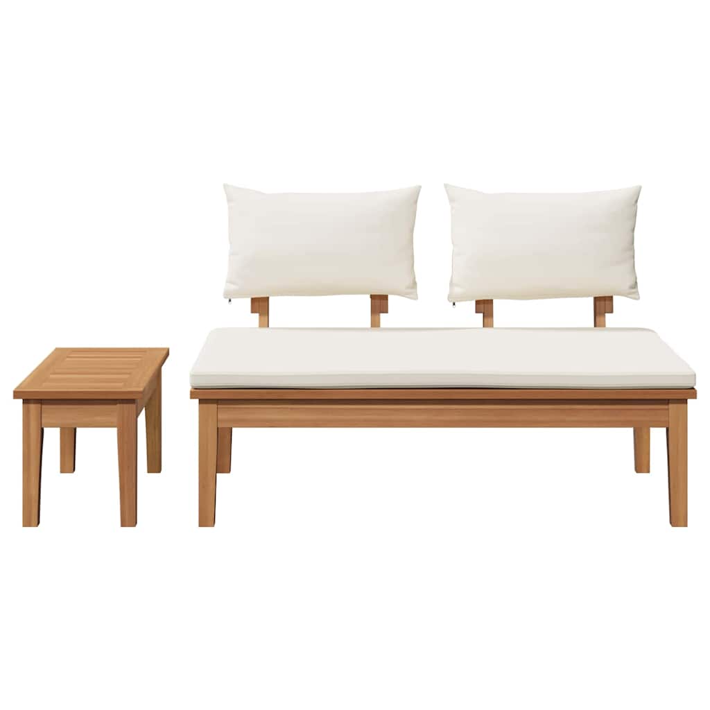 Garden Bench 2 pcs Solid Teak Wood   Garden Bench