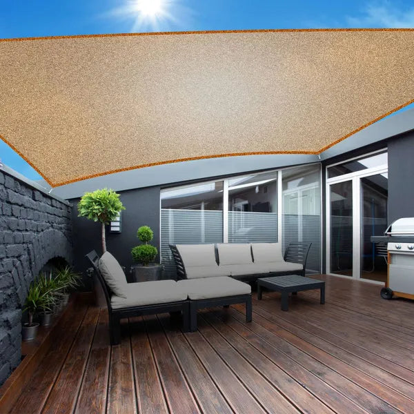Rectangle Shade Sails Top Canopy 98% UV Block Awning Shelter 185GSM HDPE Patio Cover With Snap Hooks Ropes For Outdoor Garden Backyard