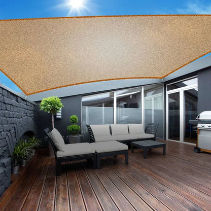 Rectangle Shade Sails Top Canopy 98% UV Block Awning Shelter 185GSM HDPE Patio Cover With Snap Hooks Ropes For Outdoor Garden Backyard