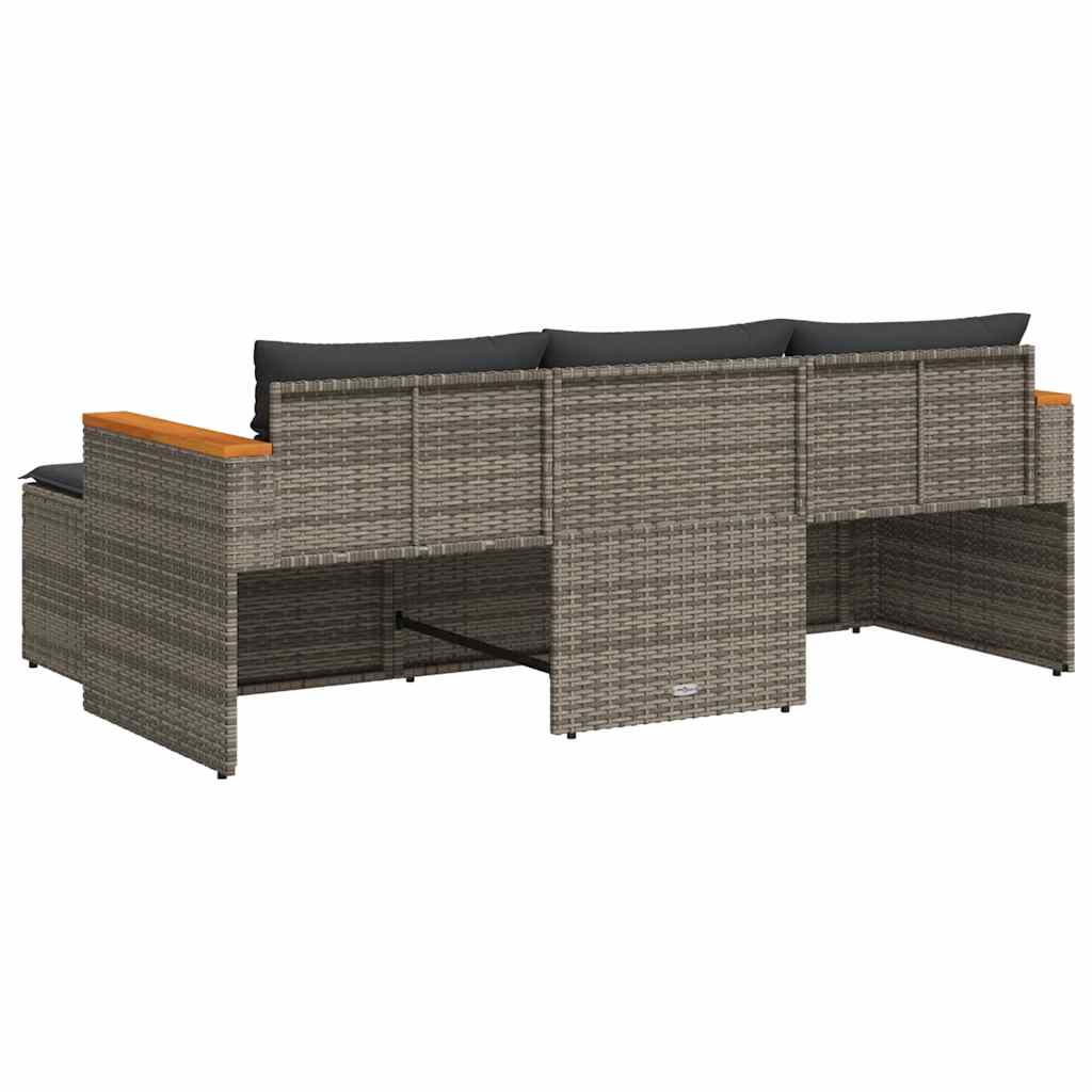 3-piece garden sofa set with cushions, poly rattan