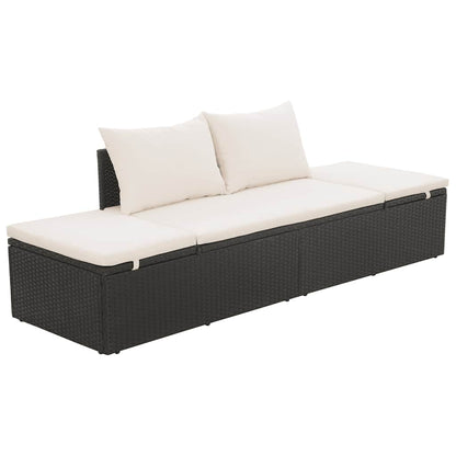 Garden Bed 195×60 cm Poly Rattan   Garden Bed