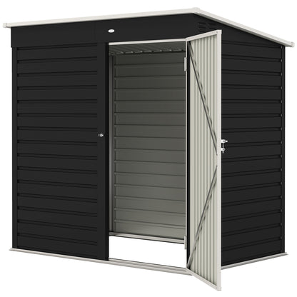6' x 4' Outdoor Garden Shed, Metal Storage Shed with Lockable Door and Gloves for Backyard Garden Patio, Dark Gray