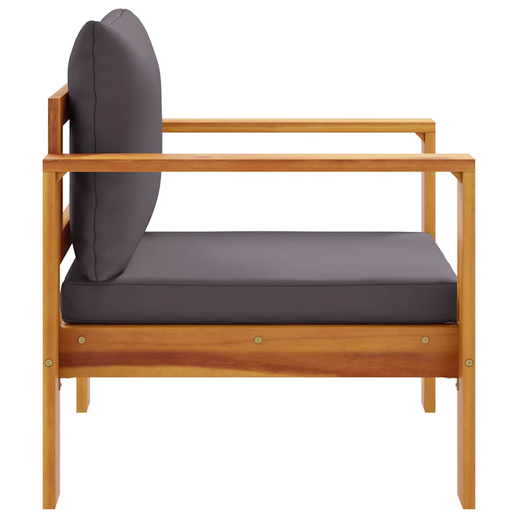 garden armchair with cushion, solid acacia wood,   garden sofa