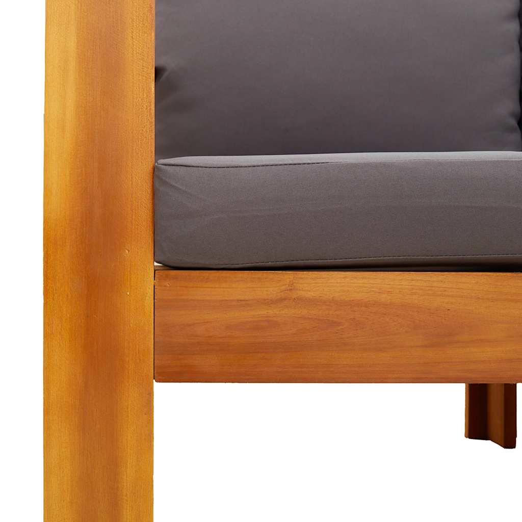 garden armchair with cushion, solid acacia wood,   garden sofa