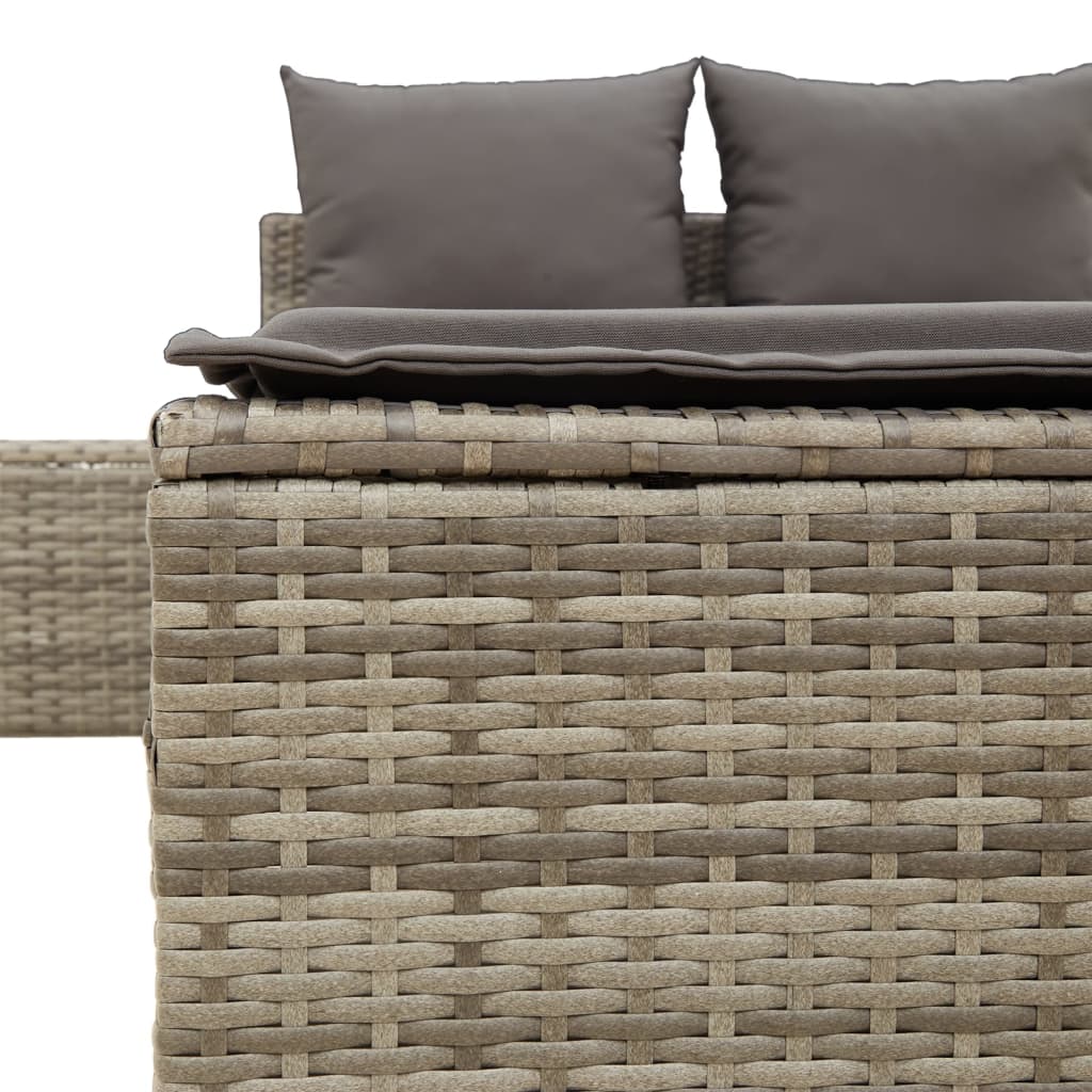 Double Sun Lounger with Cushions Poly Rattan