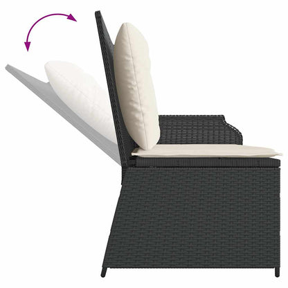 Adjustable Garden Bench with Cushions, Poly Rattan,