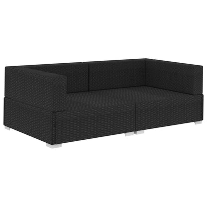 Corner Sofas 2 pcs. with Cushions Poly Rattan