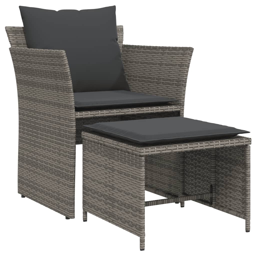Garden Chair with Footstool Poly Rattan