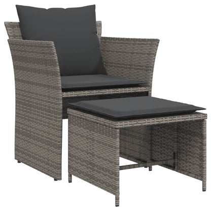 Garden Chair with Footstool Poly Rattan