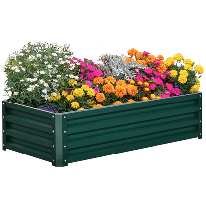 Raised Beds For Garden, Galvanized Outdoor Planters, For Herbs And Vegetables, Use For Patio, Backyard, Balcony, Green