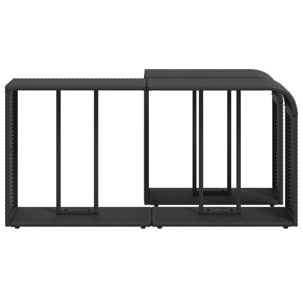 Storage Shelves, 2 pcs. Poly Rattan,   Outdoor Shelves