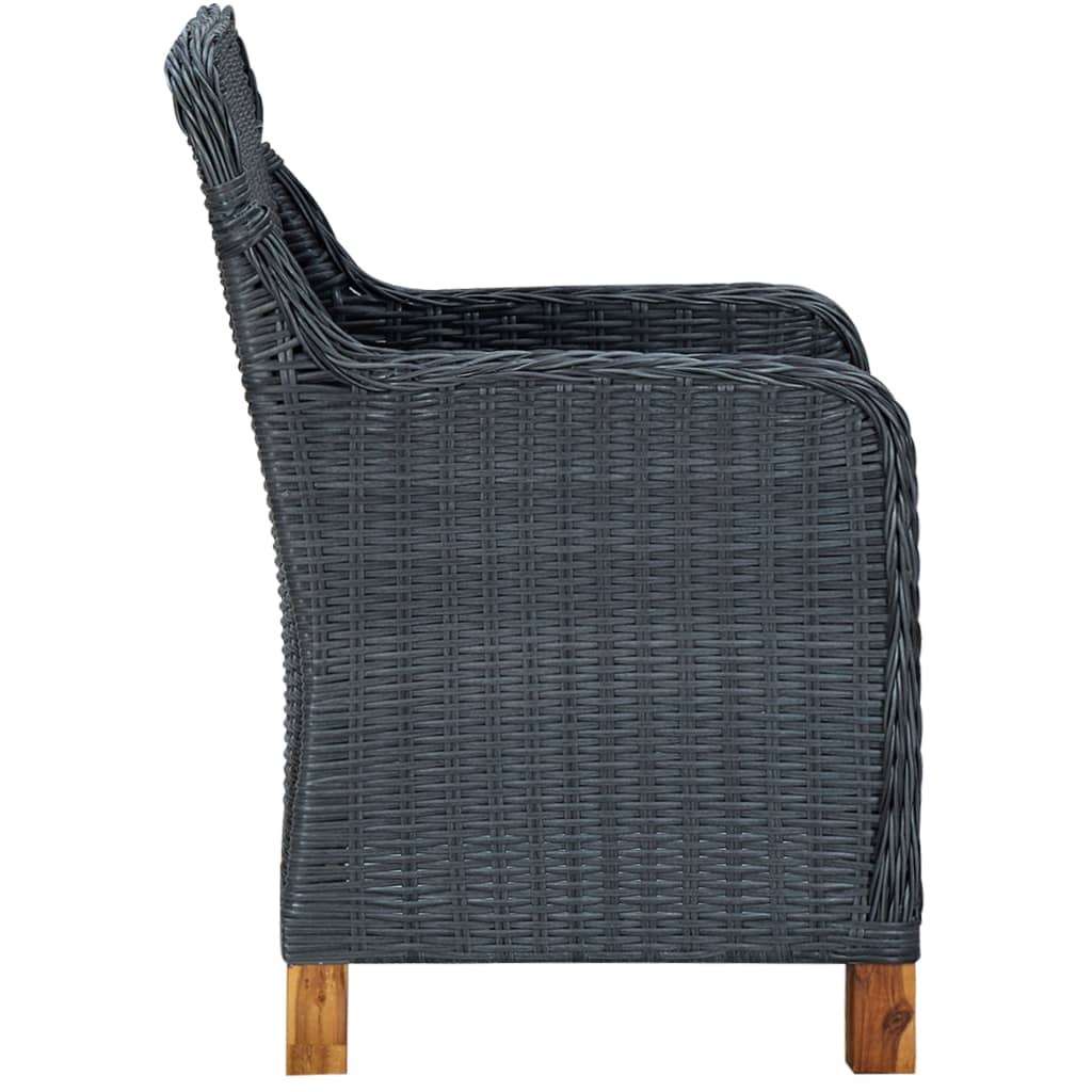 Garden Chairs with Cushions, 2 Pieces, Poly Rattan