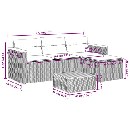 3-piece garden sofa set with cushions, poly rattan