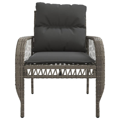 4-piece garden sofa set with cushions, poly rattan