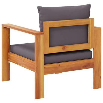 garden armchair with cushion, solid acacia wood,   garden sofa