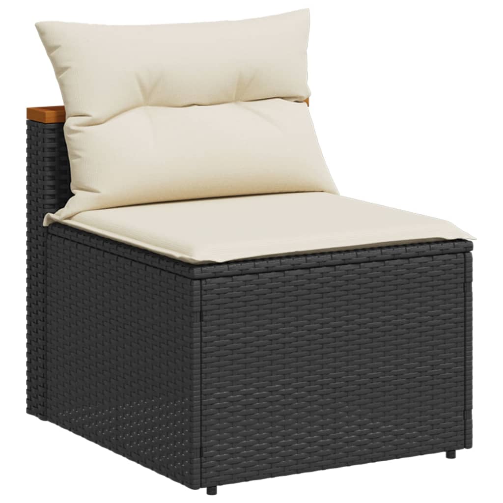 Garden Sofas without Armrests with Cushions, 2 Pieces