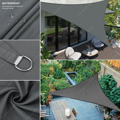 Heavy Duty Waterproof Outdoor Shade Sail Patio Suncreen Awning Garden Sun Canopy 98  UV Block Rectangle Square Triangle