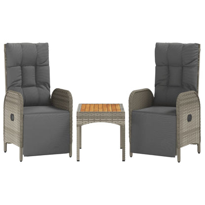 Garden Relaxing Chairs, 2 Pieces, with Table, Poly Rattan