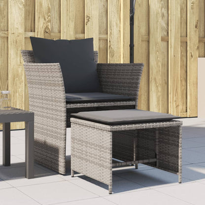 Garden Chair with Footstool Poly Rattan