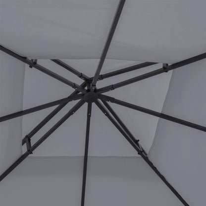 10' X 10' Gazebo Replacement Canopy 2 Tier Top UV Cover Pavilion Garden Patio Outdoor Dark Gray
