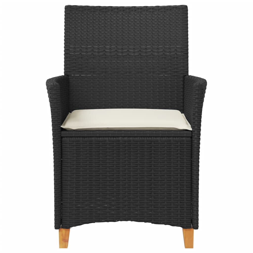 Garden Chairs with Cushions, 2 Pieces, Poly Rattan