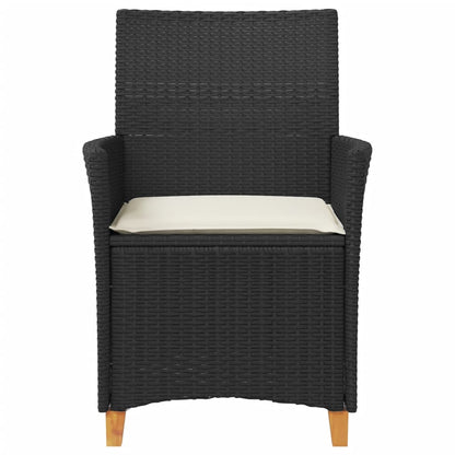 Garden Chairs with Cushions, 2 Pieces, Poly Rattan