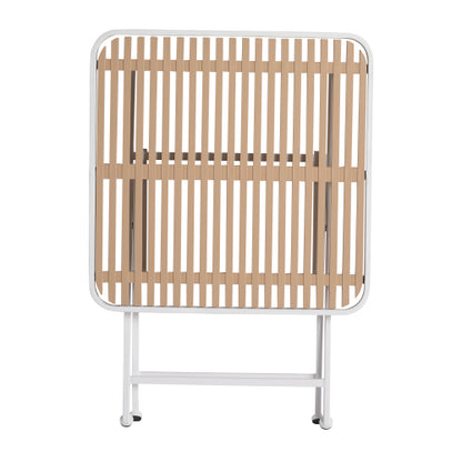 Modern Folding Square Table - Indoor And Outdoor Multi-functional Table - Polypropylene Tabletop With Metal Legs, Suitable For Dining Rooms, Living Rooms, Gardens, Terraces, Etc.