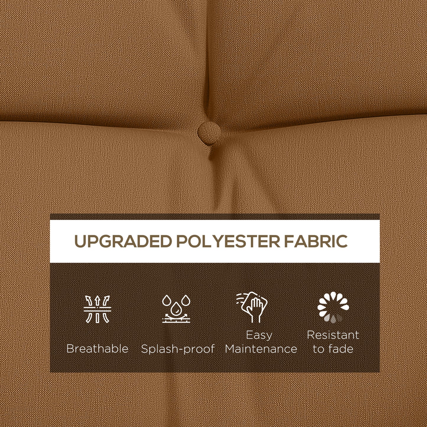 59" Tufted Bench Cushions & Throw Pillows, Replacement Bench Seat Pad, Back & 2 Pillows For Outdoor Furniture, Tan